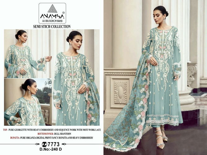 Anamsa 240 A To D Hits Colors Georgette Pakistani Suits Wholesale Price In Surat
